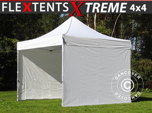 Vouwtent/Easy up tent FleXtents Xtreme 50 4x4m Wit, inkl. 4 Zijwanden