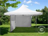 Faltzelt FleXtents Pagoda Xtreme 50 4x4m / (5x5m) Weiß, mit 4 Seitenwänden