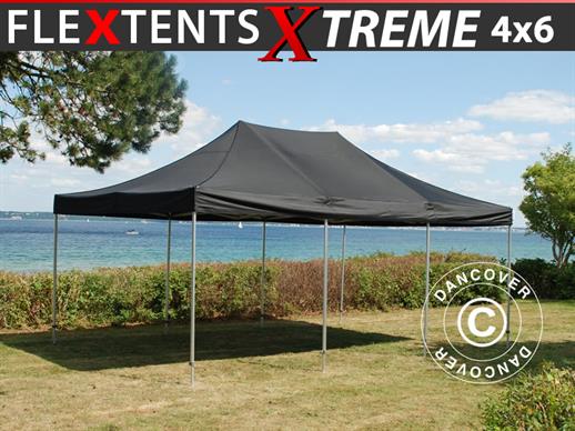 Vouwtent/Easy up tent FleXtent Xtreme 4x6m Zwart