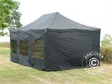 Gazebo pieghevole FleXtents Xtreme 50 4x6m Nero, inclusi 8 fianchi