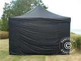 Vouwtent FleXtent Xtreme 4x6m Zwart, inkl. 8 Zijwanden