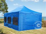 Faltzelt FleXtents Xtreme 50 4x6m Blau, mit 8 Seitenwänden