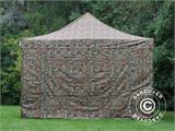 Vouwtent/Easy up tent FleXtents Xtreme 50 4x6m Camouflage/Militair, inkl. 8 Zijwanden