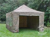 Tente pliante FleXtents Xtreme 50 4x6m Camouflage, avec 8 cotés