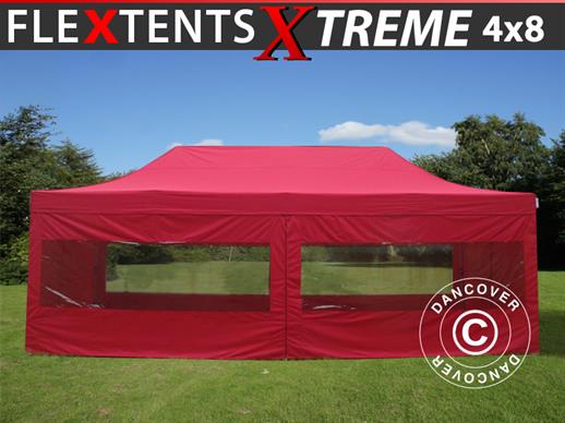 Pop up gazebo FleXtents Xtreme 50 4x8 m Red, incl. 6 sidewalls