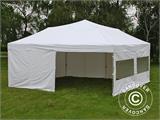 Faltzelt FleXtents Xtreme 50 6x6m Weiß, mit 8 Seitenwänden