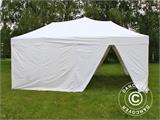 Faltzelt FleXtents Xtreme 50 6x6m Weiß, mit 8 Seitenwänden