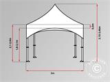 Quick-up telt FleXtents PRO "Arched" 3x3m Hvit, inkl. 4 sider