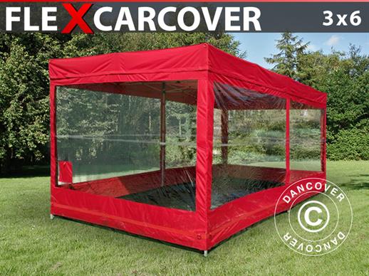 Folding garage FleX Carcover, 3x6 m, Red