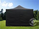 Faltzelt FleXtents Xtreme 60 4x8m Schwarz, mit 6 Seitenwänden