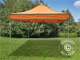 Tente pliante FleXtents PRO, Tente de chantier 3x3m Orange réfléchissant