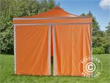 Carpa plegable FleXtents PRO, Carpa de trabajo 3x3m Naranja reflectante, Incl. 4 lados