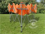 Tente pliante FleXtents PRO, Tente de chantier 3x3m Orange réfléchissant, avec 4 cotés