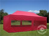 Faltzelt FleXtents Xtreme 60 4x8m Rot, mit 6 Seitenwänden