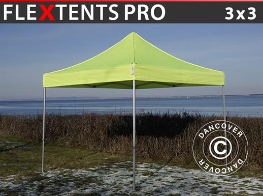 Pop up gazebo FleXtents PRO 3x3 m Neon yellow/green Pop up gazebo FleXtents PRO 3x3 m Neon yellow/green