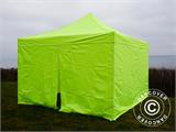 Snabbtält FleXtents PRO 4x4m Neongul/grön, inkl. 4 sidor