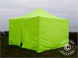 Tente pliante FleXtents PRO 4x4m Néon jaune/vert, avec 4 cotés