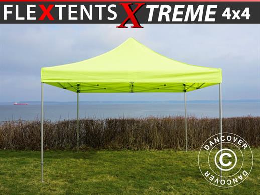 Brzo sklopivi paviljon FleXtents Xtreme 50 4x4m Neon žuta/zelena
