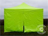 Tente pliante FleXtents Xtreme 50 4x4m Néon jaune/vert, avec 4 cotés