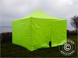 Tente pliante FleXtents Xtreme 50 4x4m Néon jaune/vert, avec 4 cotés