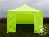 Tente pliante FleXtents Xtreme 50 4x4m Néon jaune/vert, avec 4 cotés