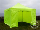 Tente pliante FleXtents Xtreme 50 4x4m Néon jaune/vert, avec 4 cotés