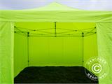 Vouwtent/Easy up tent FleXtents Xtreme 50 4x4m Neon geel/groen, inkl. 4 Zijwanden