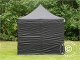 Carpa plegable FleXtents PRO 2,5x2,5m Negro, incl. 4 lados