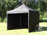 Gazebo pieghevole FleXtents PRO 2,5x2,5m Nero, incl. 4 fianchi