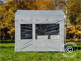 Tente pliante FleXtents PRO Trapezo 2x3m Gris, avec 4 cotés