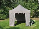 Faltzelt FleXtents PRO "Morocco" 3x6m Latte, mit 6 Seitenwänden