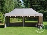 Pop up gazebo FleXtents PRO "Morocco" 3x6 m Latte, incl. 6 sidewalls