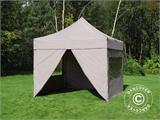 Tenda Dobrável FleXtents PRO 3x3m Latte, incl. 4 paredes laterais