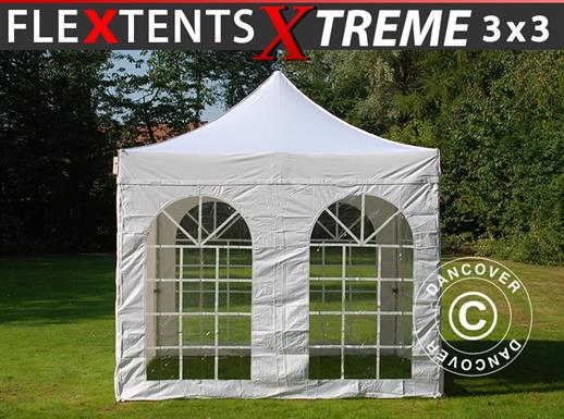 Pop up aiatelk FleXtents Xtreme 50 Vintage Style 3x3m Valge, kaasas 4 külgseinad