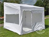 Faltzelt FleXtents PRO Trapezo 3x3m Weiß, mit 4 Seitenwänden