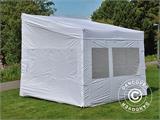 Tente pliante FleXtents PRO Trapezo 3x3m Blanc, avec 4 cotés