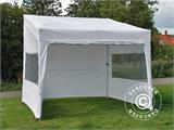 Faltzelt FleXtents PRO Trapezo 3x3m Weiß, mit 4 Seitenwänden