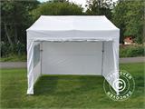 Faltzelt FleXtents PRO Trapezo 3x3m Weiß, mit 4 Seitenwänden