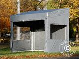 Faltzelt FleXtents PRO Trapezo 3x3m Grau, mit 4 Seitenwänden