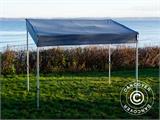 Faltzelt FleXtents PRO Trapezo 3x3m Grau, mit 4 Seitenwänden