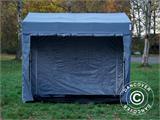 Faltzelt FleXtents PRO Trapezo 3x3m Grau, mit 4 Seitenwänden