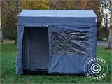 Pop up gazebo FleXtents PRO Trapezo 3x3 m Grey, incl. 4 sidewalls