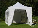 Tente Pliante FleXtents PRO Vintage Style 3x6m Blanc, avec 6 cotés
