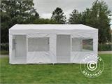 Faltzelt FleXtents PRO Trapezo 3x6m Weiß, mit 4 Seitenwänden