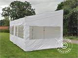 Faltzelt FleXtents PRO Trapezo 3x6m Weiß, mit 4 Seitenwänden