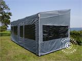 Tente pliante FleXtents PRO Trapezo 3x6m Gris, avec 4 cotés