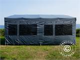 Tente pliante FleXtents PRO Trapezo 3x6m Gris, avec 4 cotés