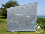 Gazebo pieghevole FleXtents PRO Trapezo 3x6m Grigio, inclusi 4 fianchi