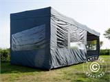 Gazebo pieghevole FleXtents PRO Trapezo 3x6m Grigio, inclusi 4 fianchi