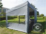 Gazebo pieghevole FleXtents PRO Trapezo 3x6m Grigio, inclusi 4 fianchi